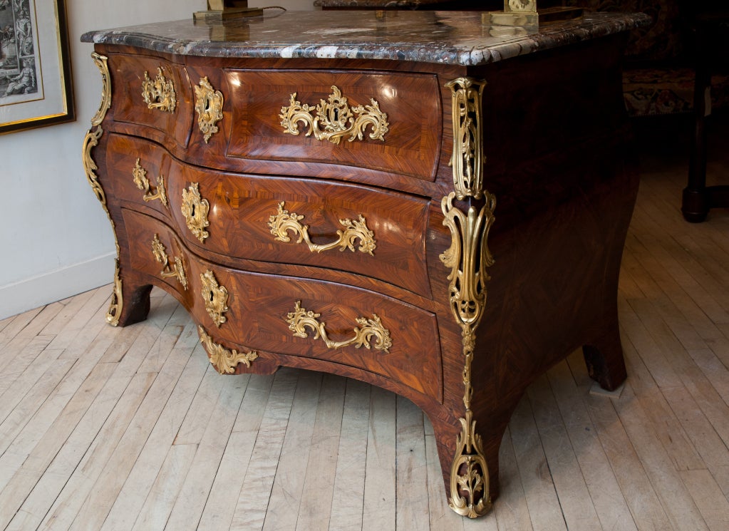 An Important Louis XV Kingwood Commode By Jacques Dubois 1