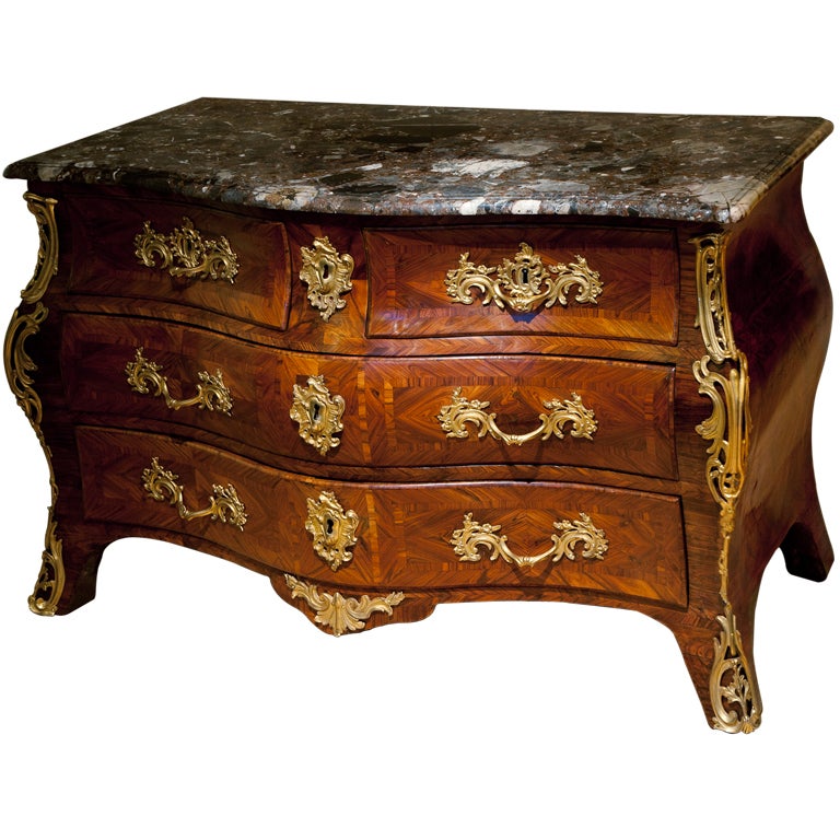 An Important Louis XV Kingwood Commode By Jacques Dubois