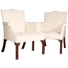 A Pair of George III Mahogany Armchairs