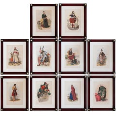 A Set Of Eight Framed Lithographs 'The Clans Of The Scottish Highlands' C. 1860