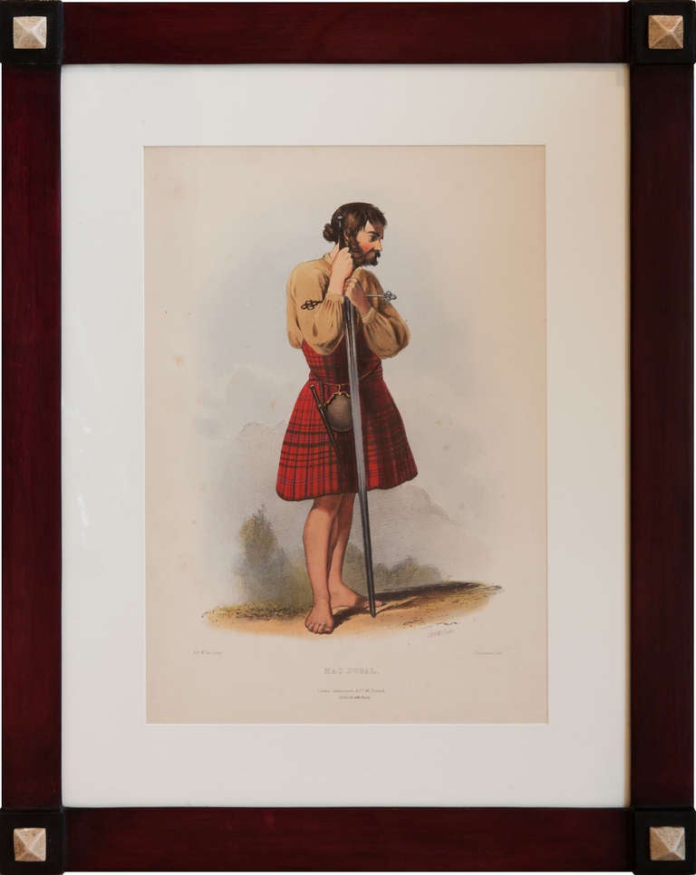 A Set Of Eight Framed Lithographs 'The Clans Of The Scottish Highlands' C. 1860