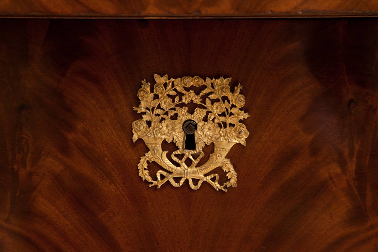 19th Century Empire Flame Mahogany Commode