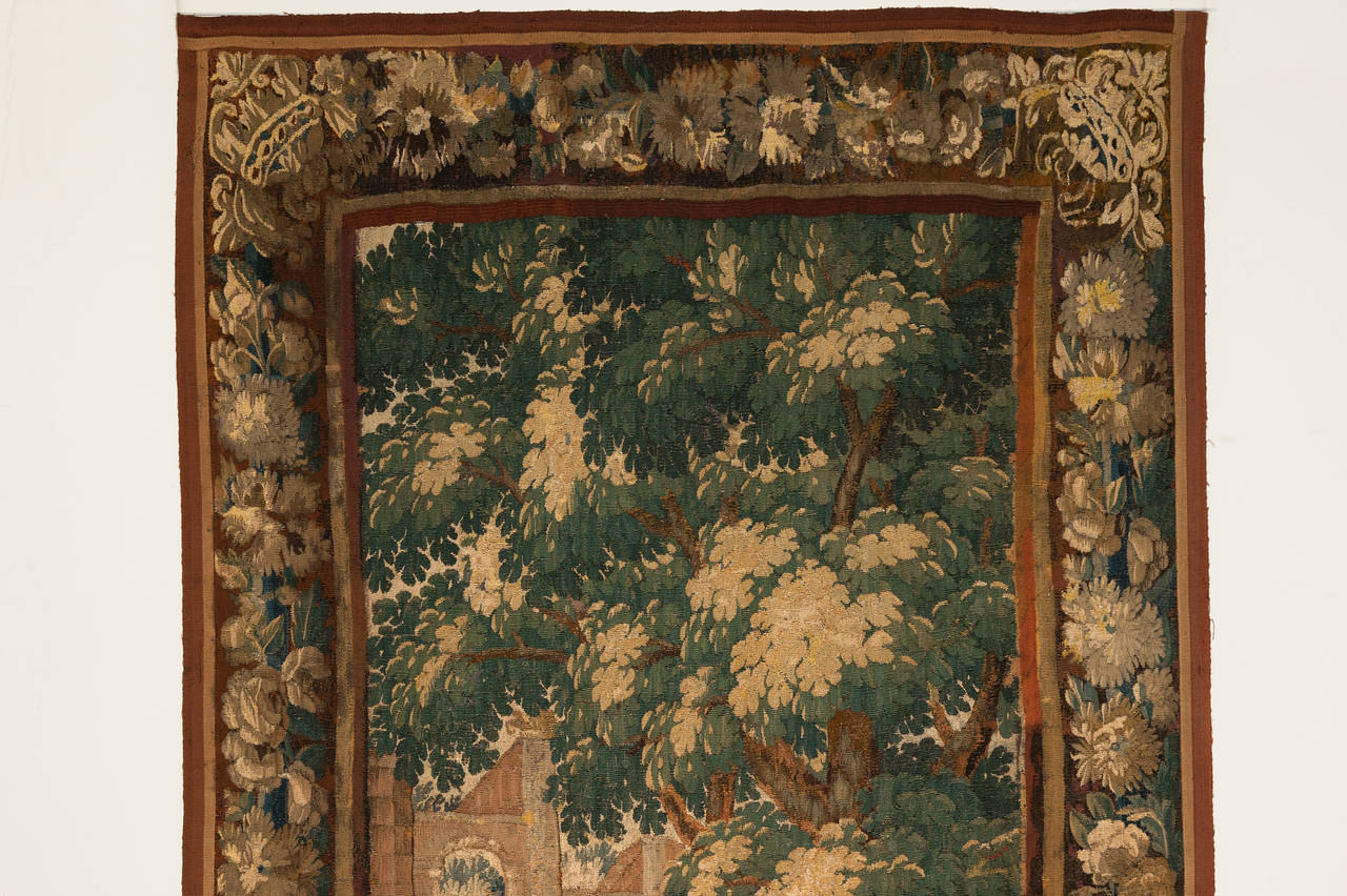 Silk 18th Century Aubusson Verdure Tapestry