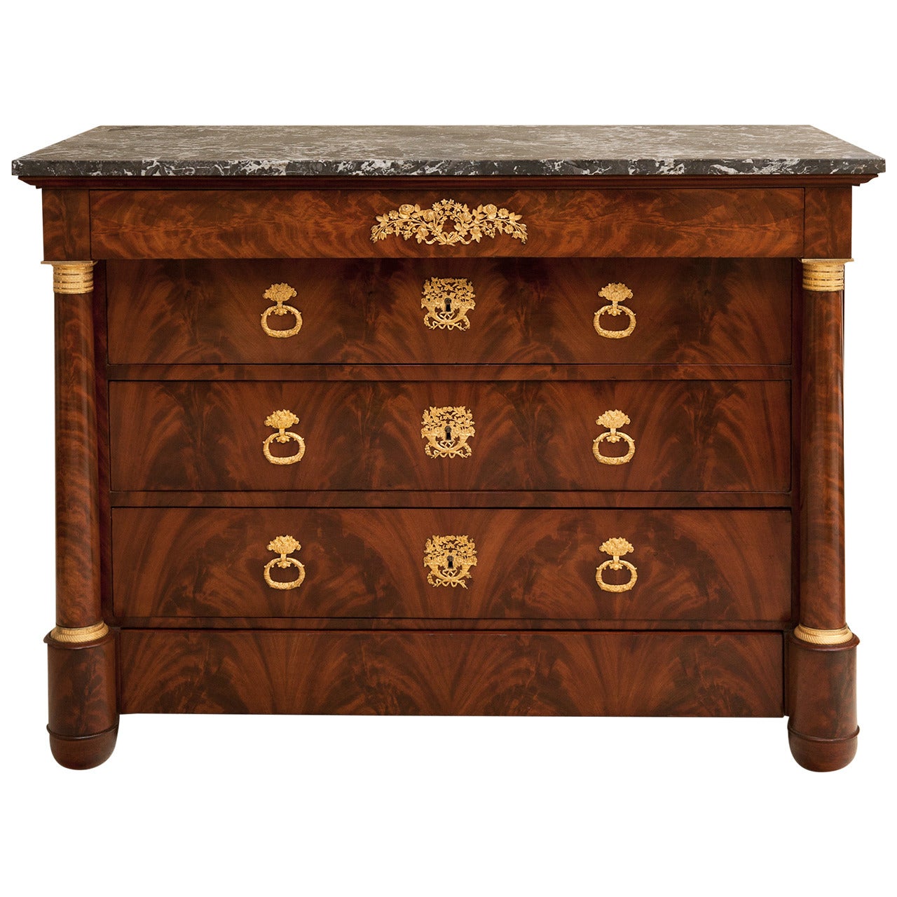 Empire Flame Mahogany Commode