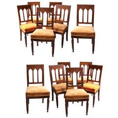 Antique A Set Of Twelve Louis Philippe Mahogany Dining Chairs