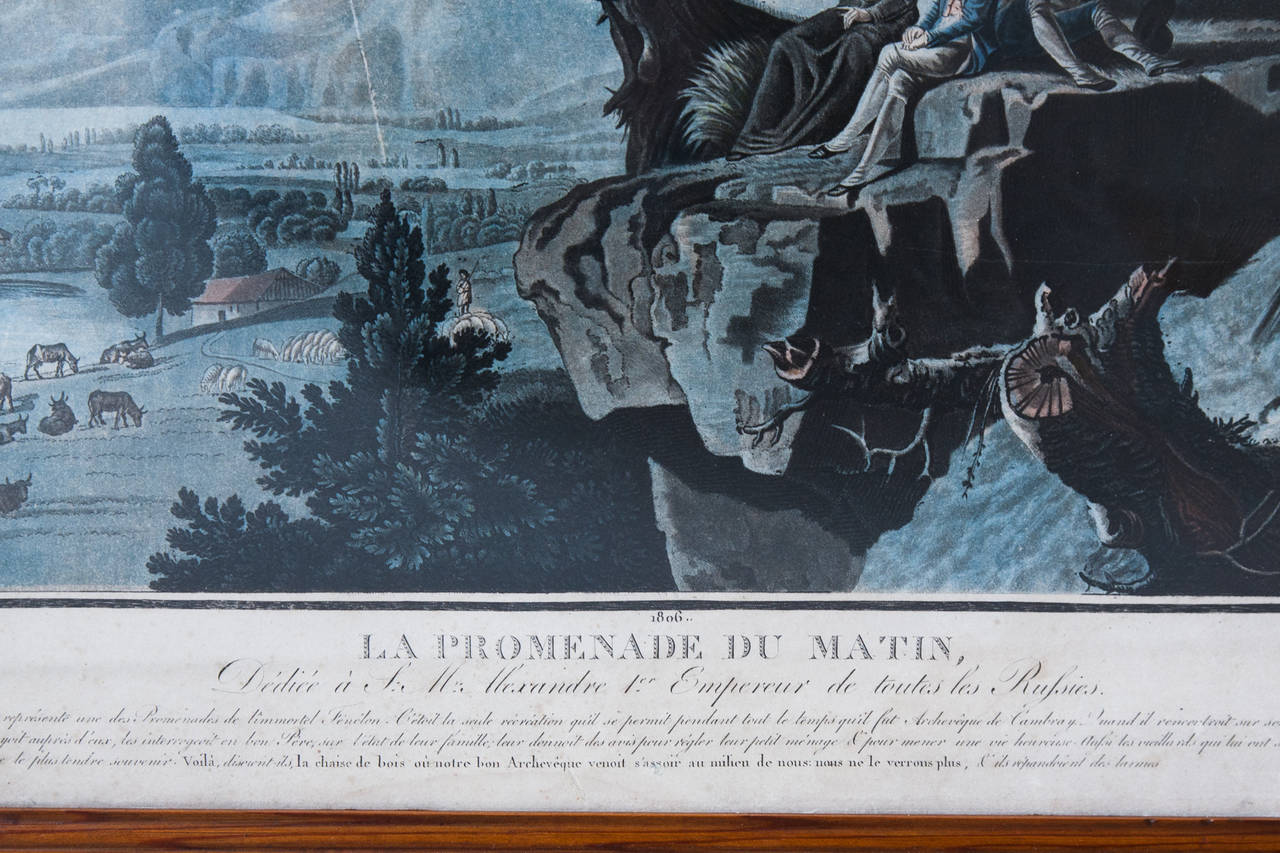 Pair of Aquatints after Jean Louis Demarne in Pitch Pine Frames In Good Condition In London, GB