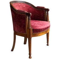 Large Late 18th Century French Walnut Desk Chair