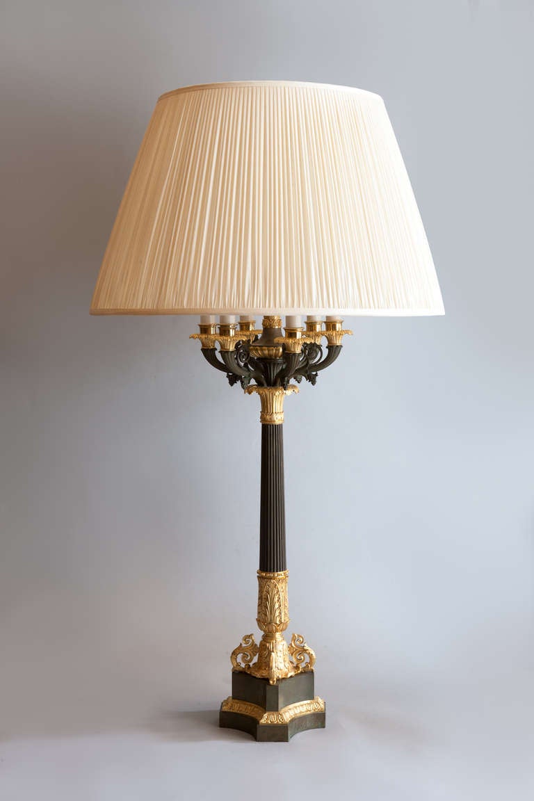 Large Pair of French 19th Century Candelabra Converted to Table Lamps