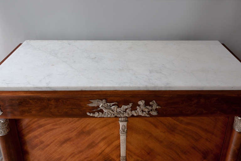 Silver Plated Bronze Mounted Empire Commode À Portes 3
