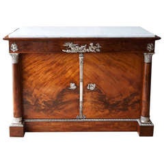 Silver Plated Bronze Mounted Empire Commode À Portes