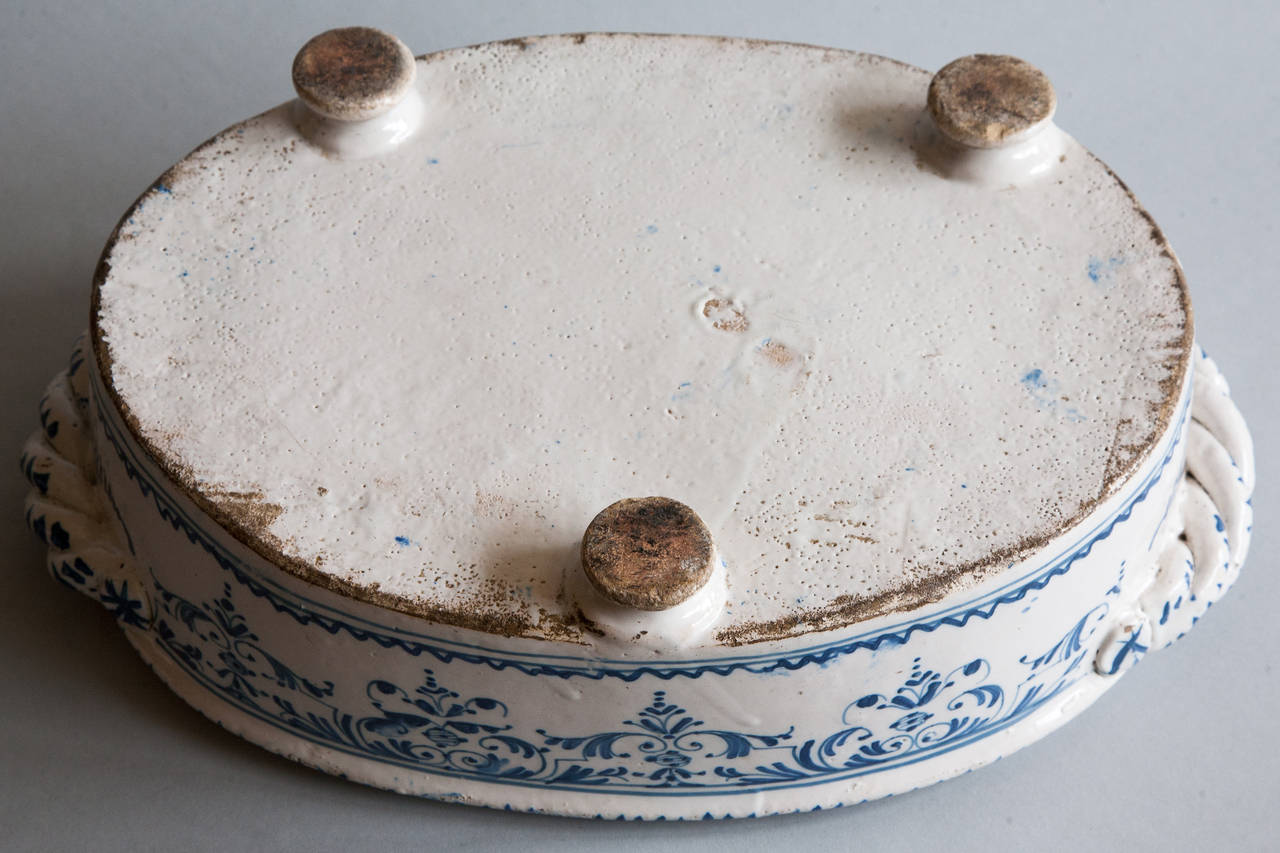18th Century Blue and White Faience Jardiniere 2