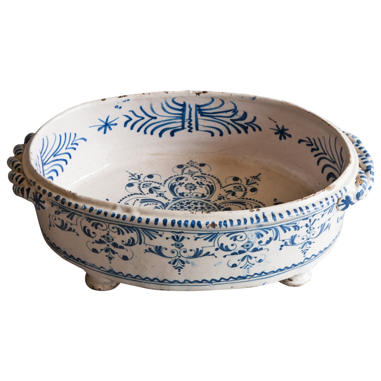 18th Century Blue and White Faience Jardiniere