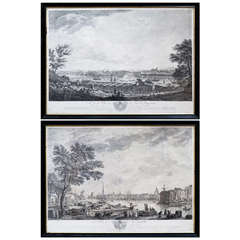 Pair of Copper Plate Engravings of French Ports after Joseph Vernet