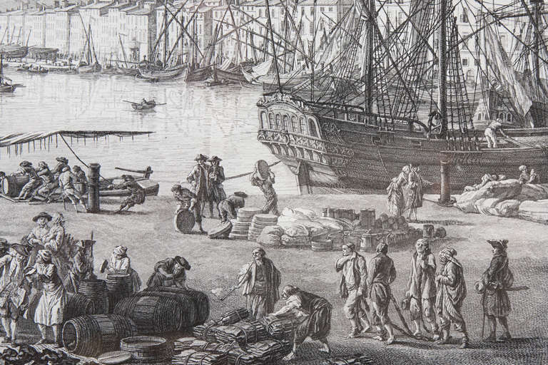 Three Copper Plate Engravings of French Ports after Joseph Vernet 4