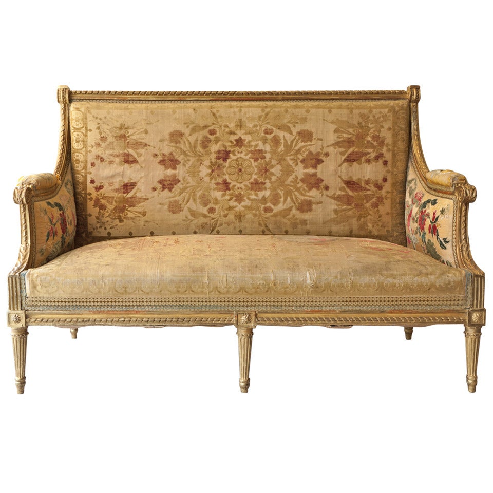 Louis XVI Carved Giltwood Sofa Attributed to Georges Jacob
