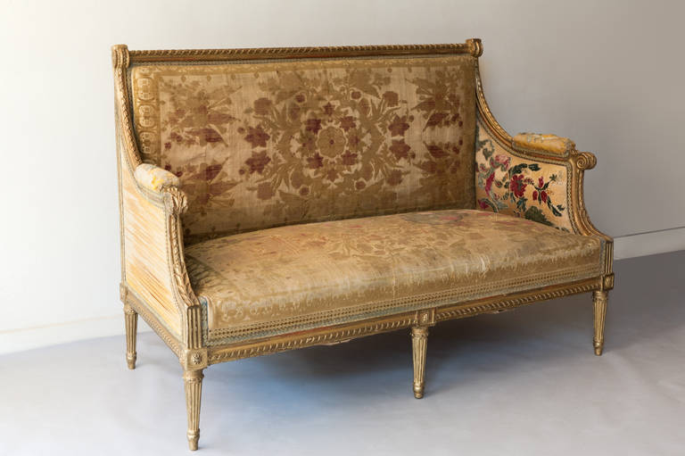 Louis XVI Carved Giltwood Sofa Attributed to Georges Jacob 4