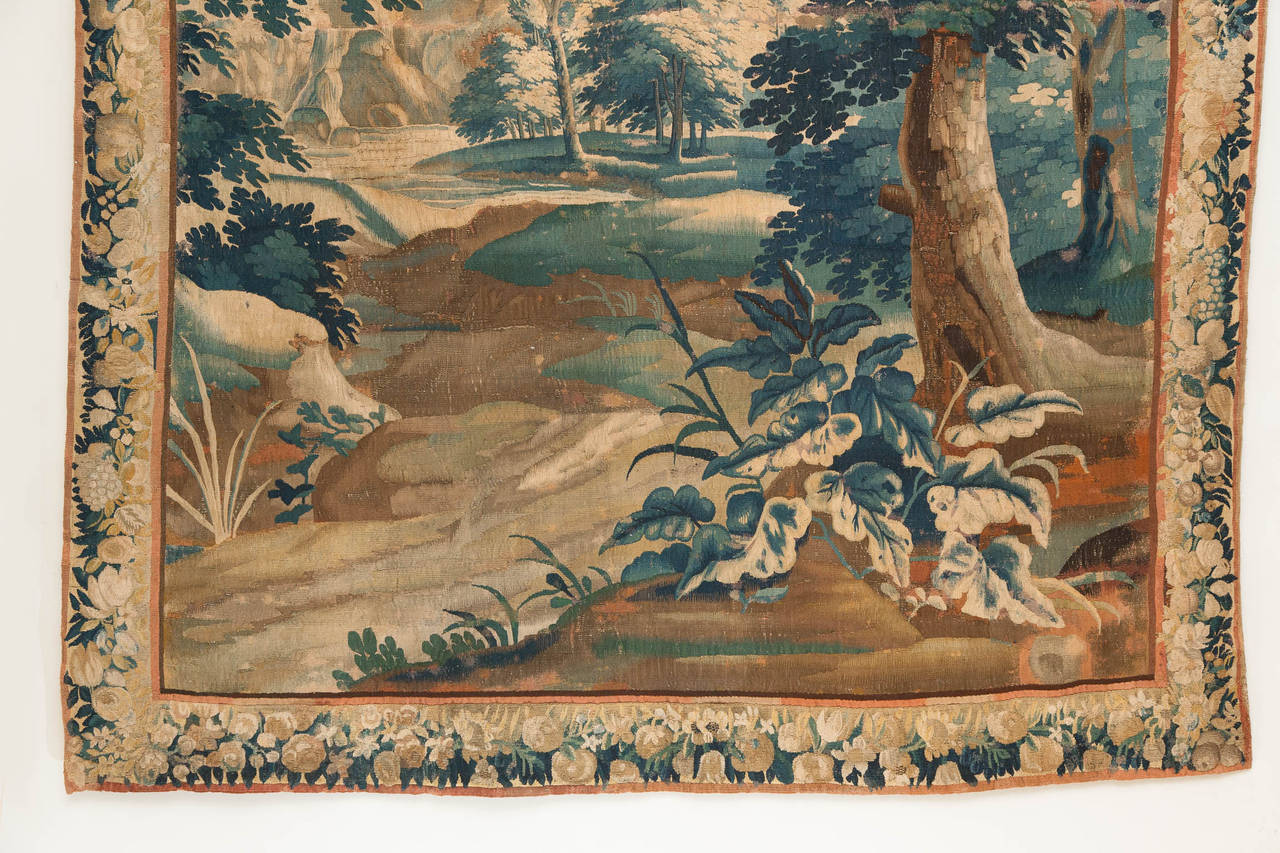 17th Century Flemish 'Verdure Bleue' Or Blue Verdure Tapestry 3