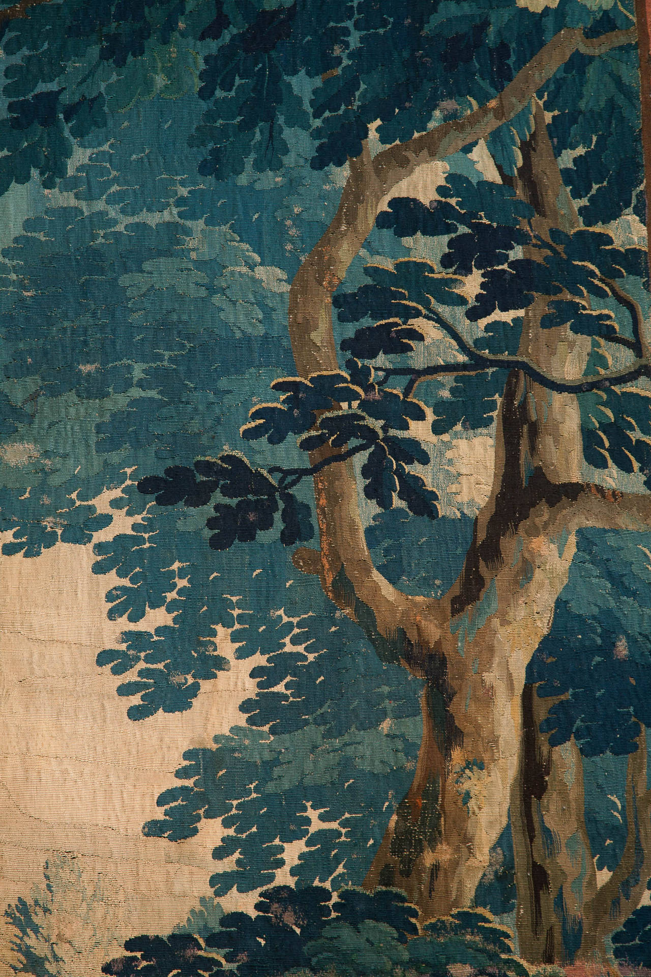 17th Century Flemish 'Verdure Bleue' Or Blue Verdure Tapestry In Good Condition In London, GB