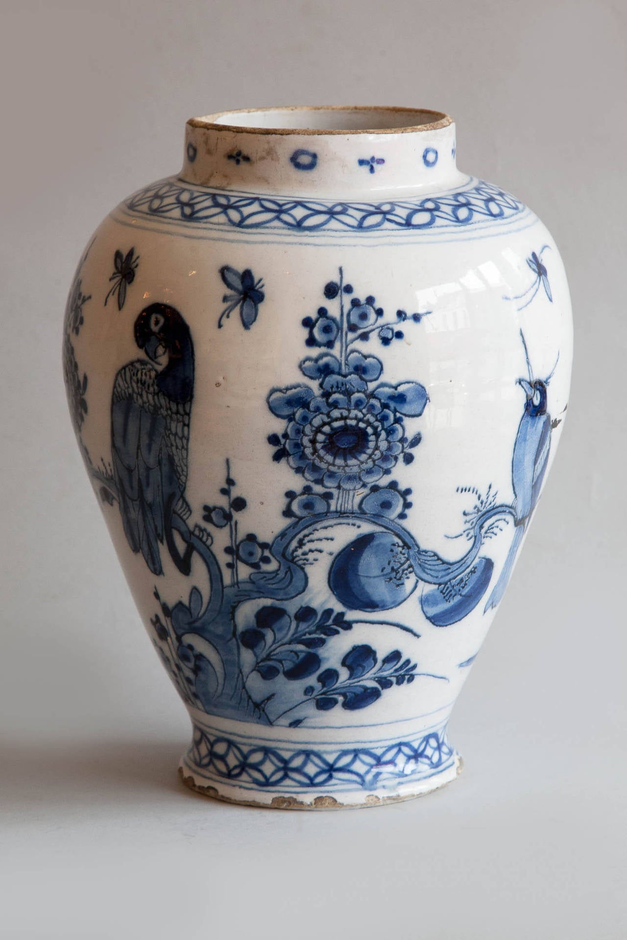 French 18th Century Faïence Baluster Delft Vase