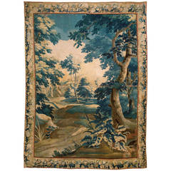 17th Century Flemish 'Verdure Bleue' Or Blue Verdure Tapestry