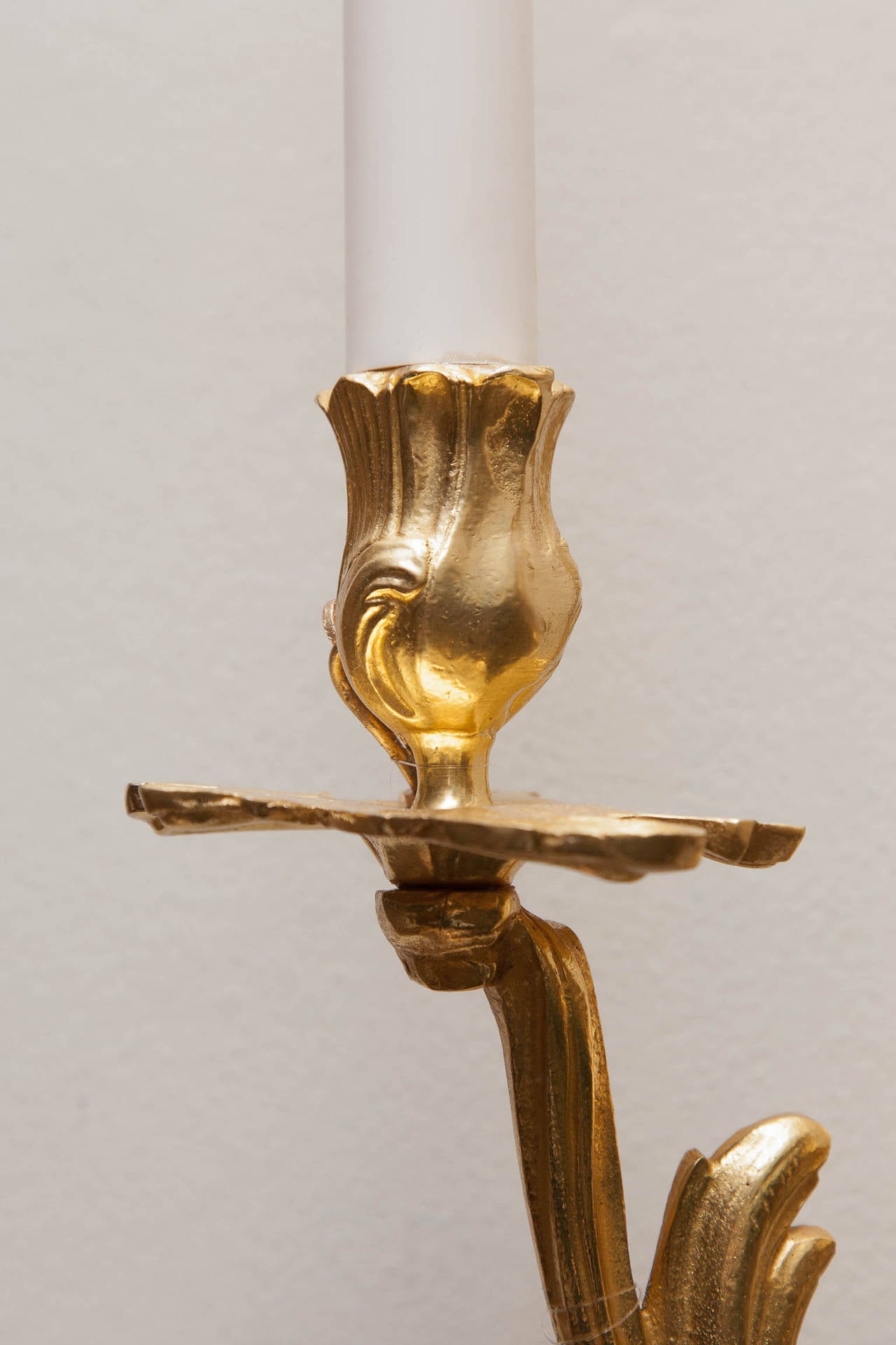 Four 18th Century Louis XV Gilt Bronze Two-Arm Wall Lights For Sale 2