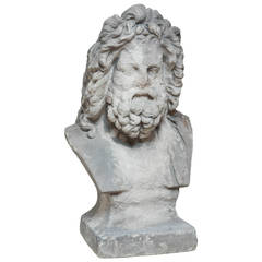 19th Century Composition Stone Bust of Zeus