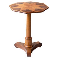 Small 19th Century Tilt-Top Mahogany and Bird's-Eye Maple Octagonal Table
