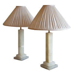 A Pair Of Onyx Table Lamps