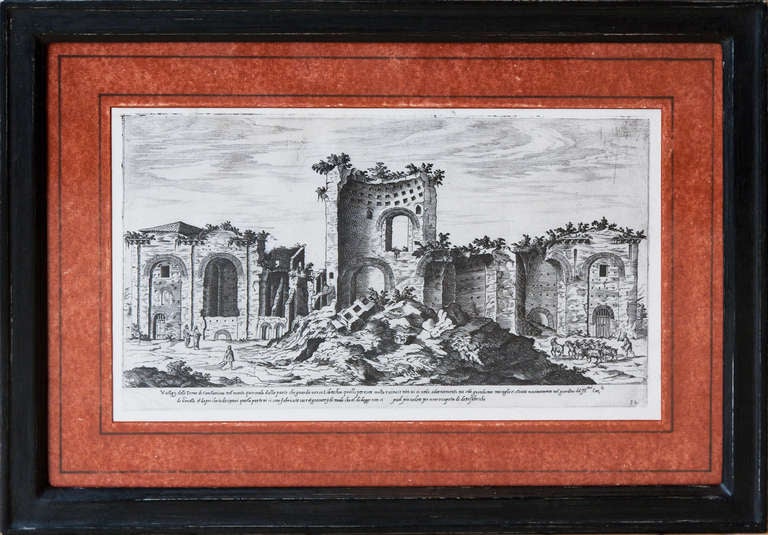 Hand Framed Set Of 12 Early 18th Century Prints Of Architectural Ruins In Good Condition For Sale In London, GB