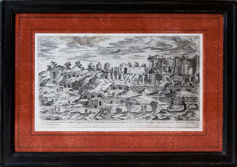 Hand Framed Set Of 12 Early 18th Century Prints Of Architectural Ruins For Sale 1