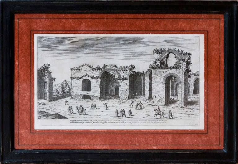 Hand Framed Set Of 12 Early 18th Century Prints Of Architectural Ruins For Sale 2