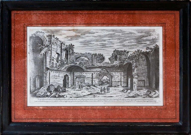 Hand Framed Set Of 12 Early 18th Century Prints Of Architectural Ruins For Sale 3