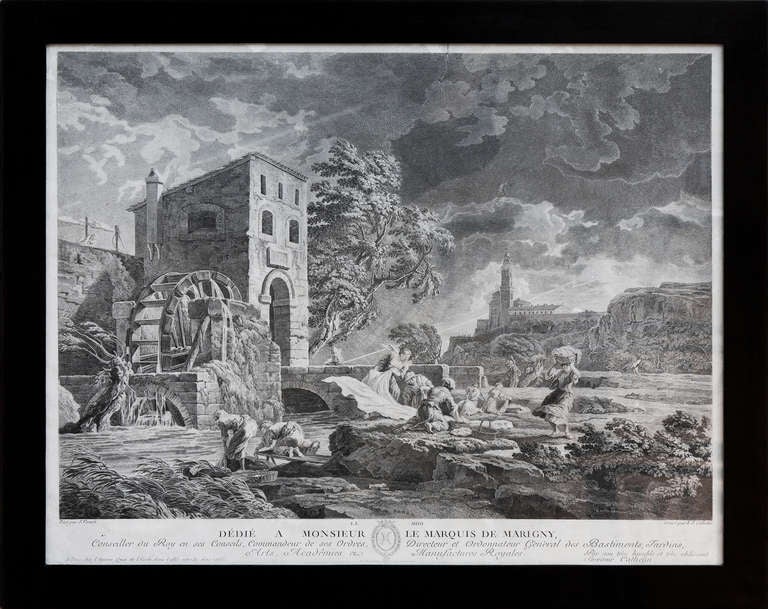 Framed Copper Plate Engraving After Joseph Vernet