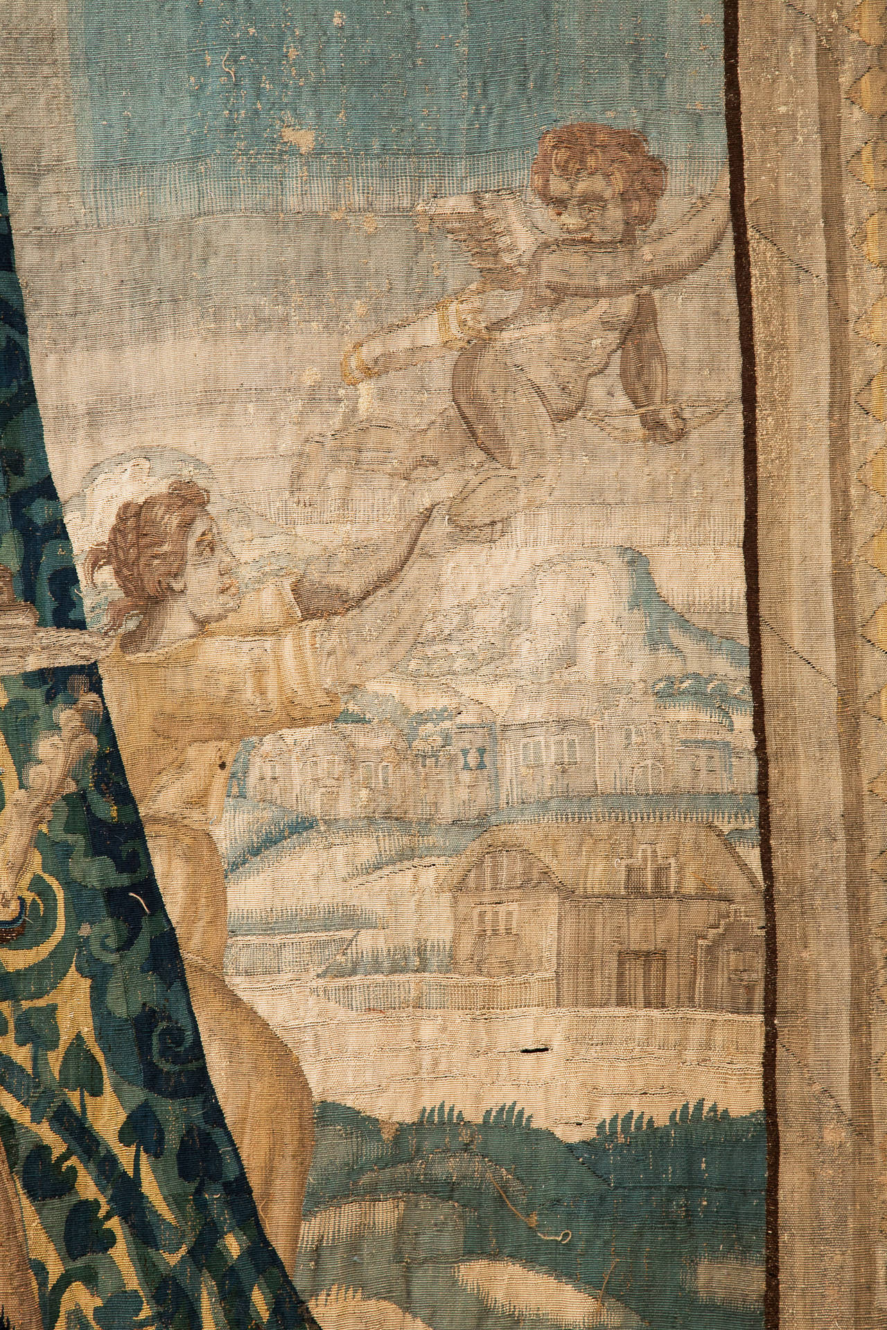 17th Century Mythological Tapestry, 'Cupid and Psyche' In Good Condition For Sale In London, GB