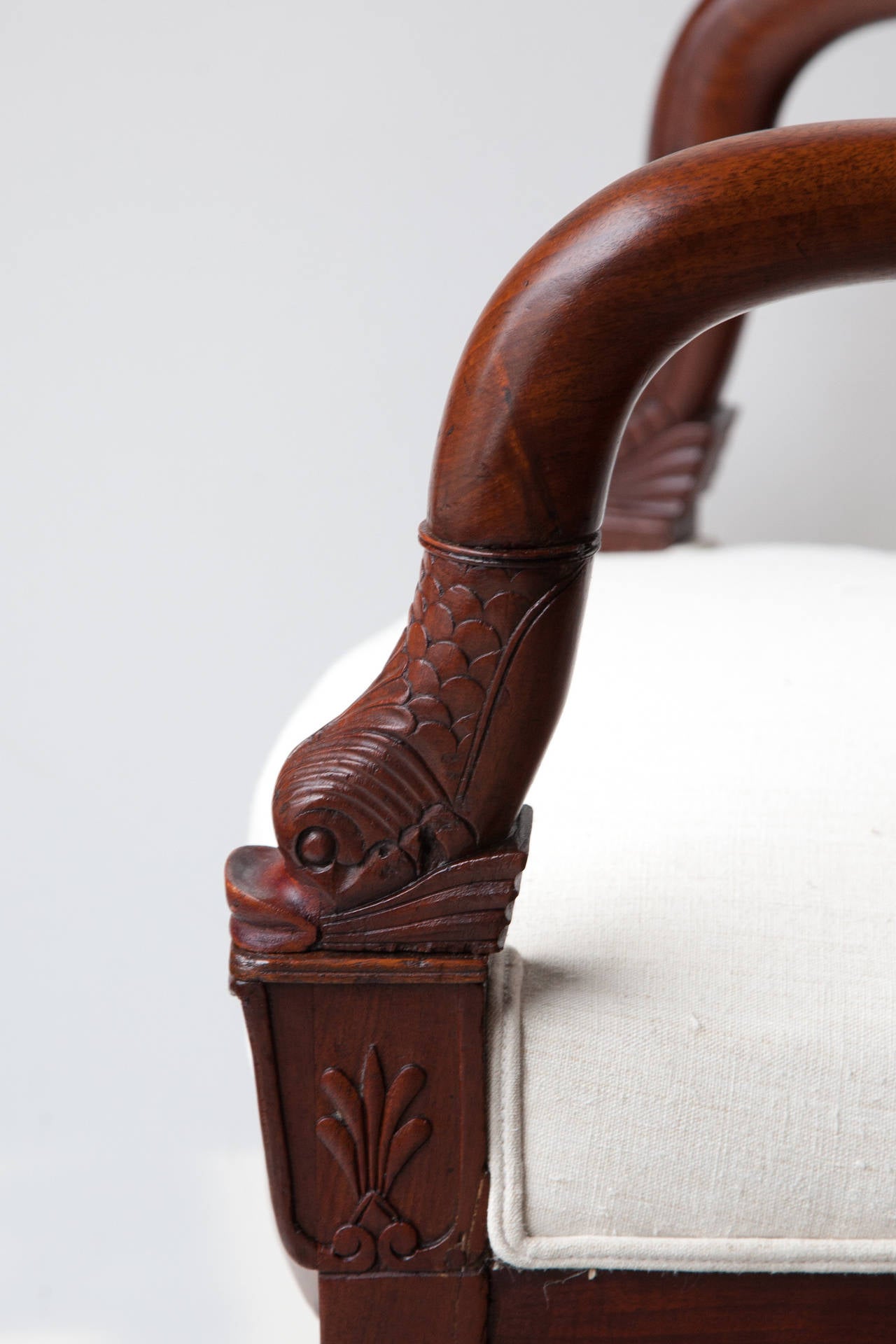 A Set Of Four Louis Philippe Carved Mahogany Dining Chairs For Sale 3