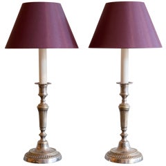A Pair of Mid Nineteenth Century Style Candlesticks Converted to Table Lamps A Pair of Mid Nineteenth Century Style Candlesticks Converted to Table Lamps