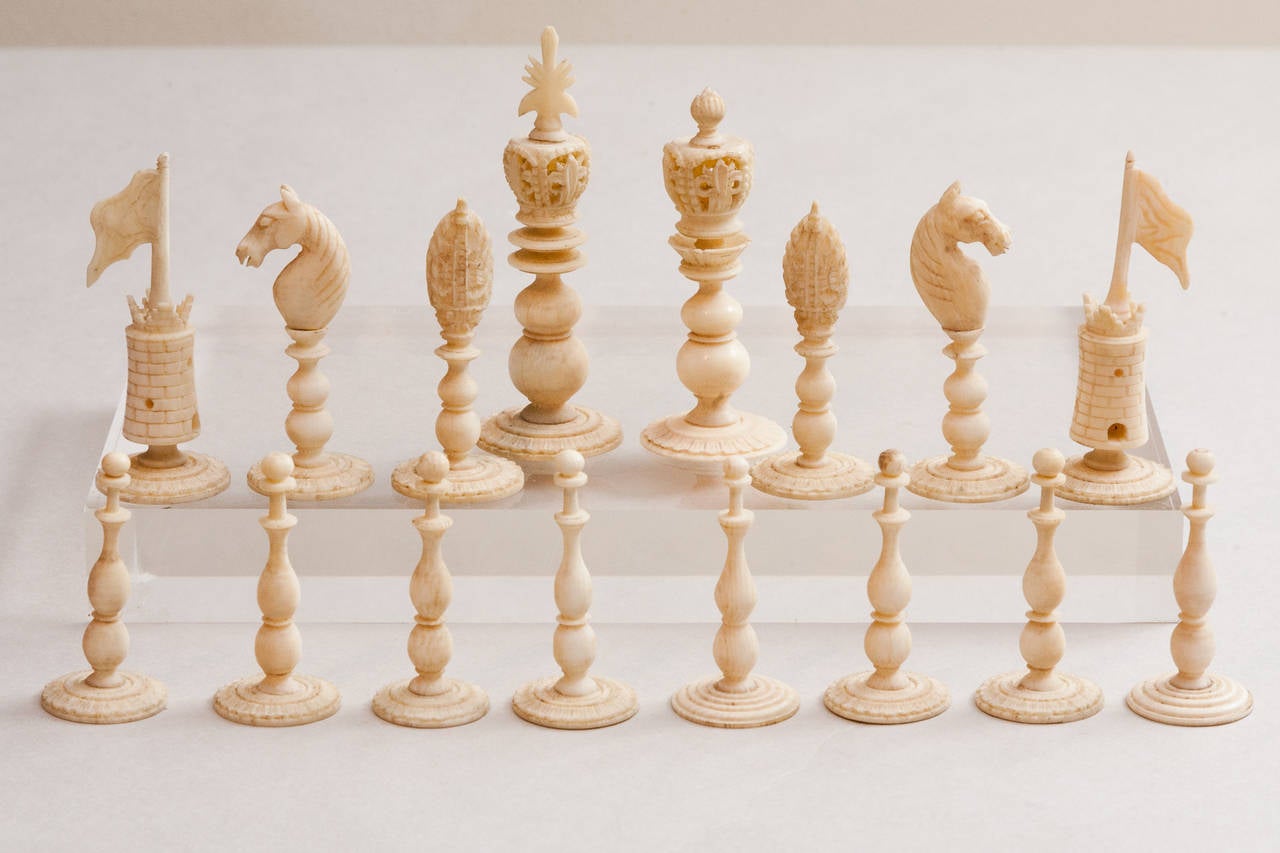 indian ivory chess set value