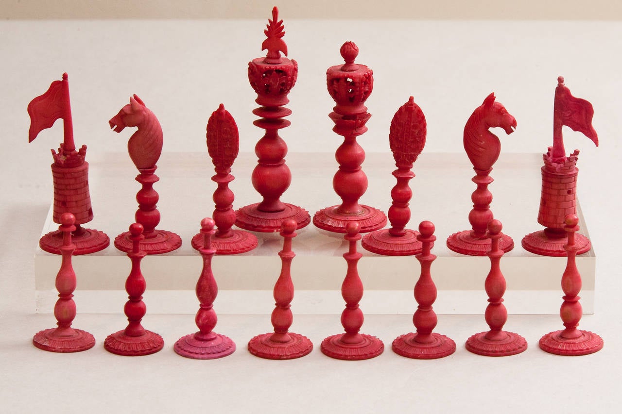antique ivory chess set