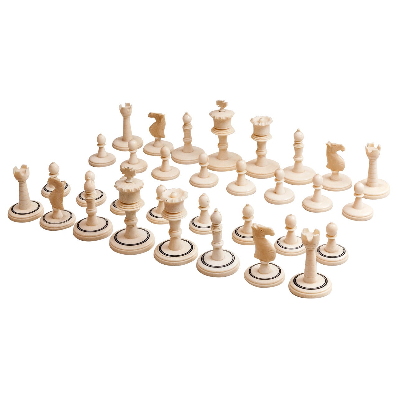 Art Deco Ivory Chess Set