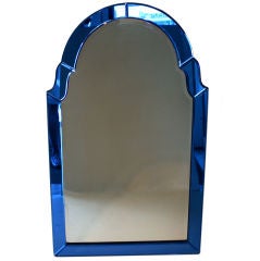 1930's Italian Blue Glass Mirror