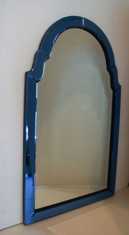 1930's Italian Blue Glass Mirror 4