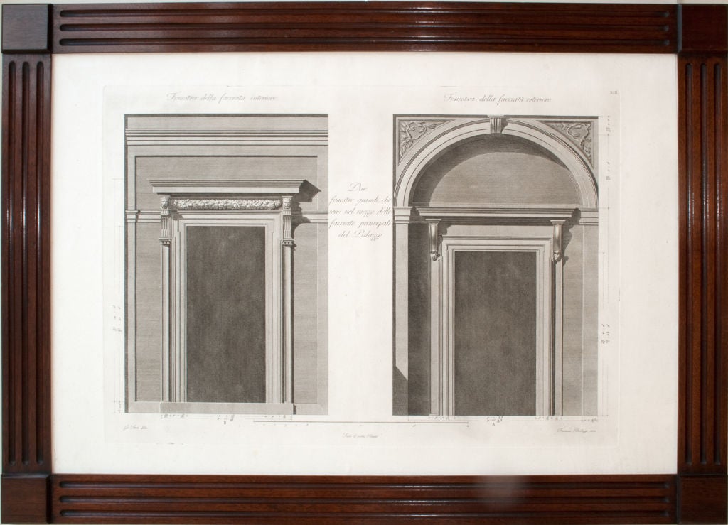 Pair of Architectural Prints of the Villa Giula, Rome 1784
