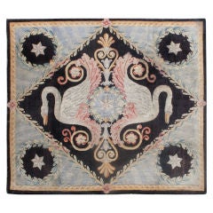 FRENCH SAVONNERIE CARPET WITH SWANS C.1840