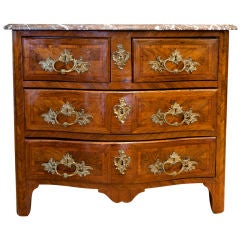 Antique Louis XV Ormolu Mounted King Wood Marquetry Commode Circa 1750