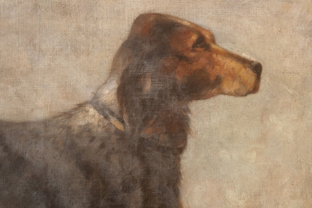 Portrait of a dog belonging to M. Gustave Dubois<br />
Oil on canvas signed and dated Dubois '81<br />
In later painted frame