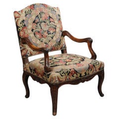 French Régence Open Arm Chair Circa 1715