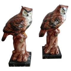 Pair of Ceramic Owls