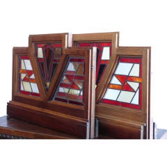 Pair of Stain Glass Door Transoms