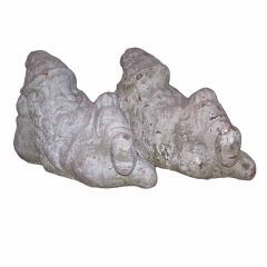 Pair of Cast Metal Reclining Gnomes