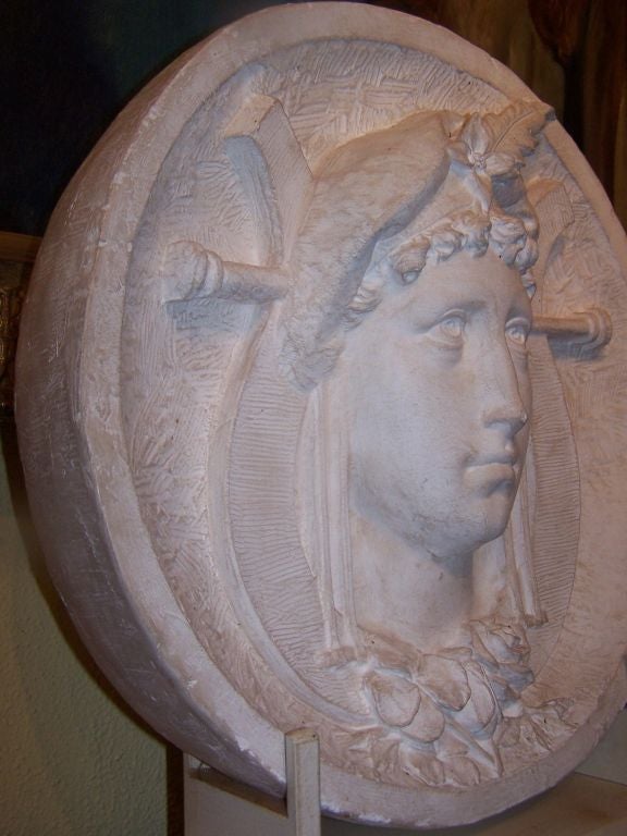 Plaster Roundel of an Allegorical Female Figure For Sale 1